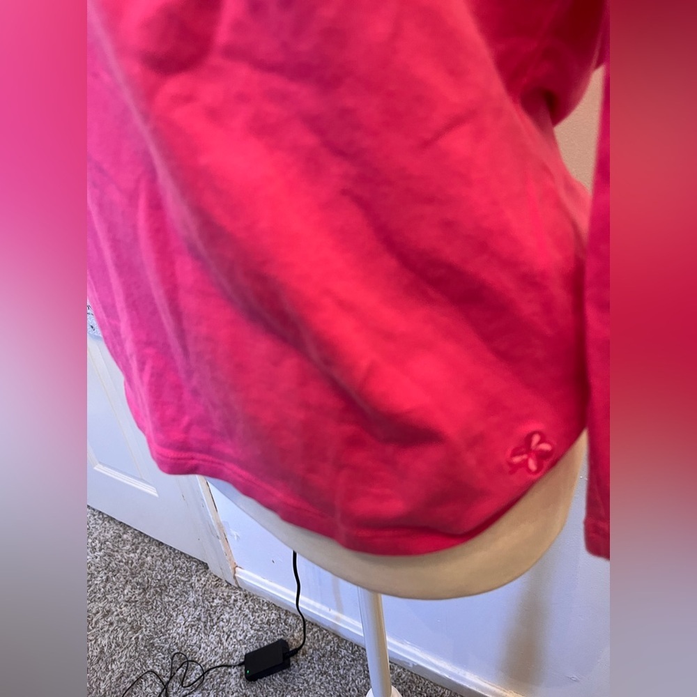 Weekend Max Mara Cotton Boatneck Long Sleeve Shirt Pink Large - Picture 3 of 4